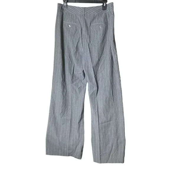 Chicos Womens Pants Gray Pinstriped Wide Leg Palazzo Size‎ 2.5 R - Picture 2 of 6